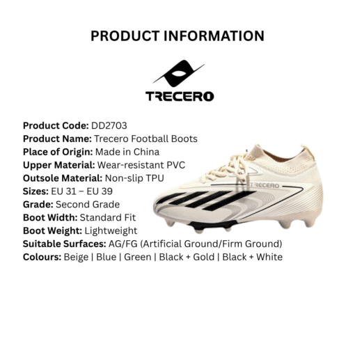 Trecero Football Boots AG/FG – Beige - Image 4